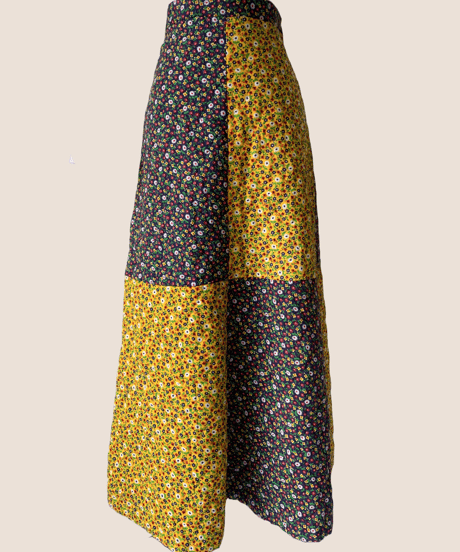 Quilting Flower Maxi Skirt