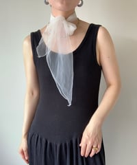 Sheer Scarf -white-