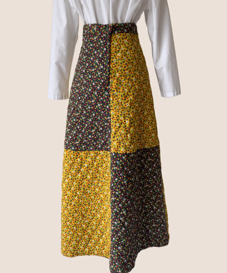 Quilting Flower Maxi Skirt