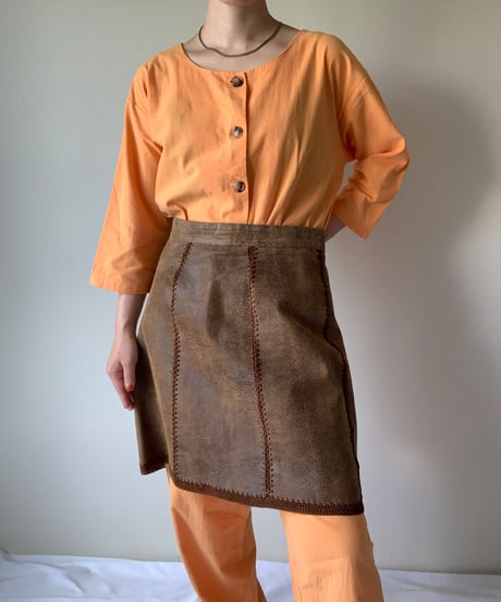 A-Line Leather Mini Skirt
