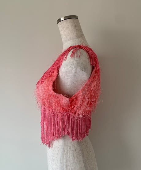Fringe sleeveless mini tops