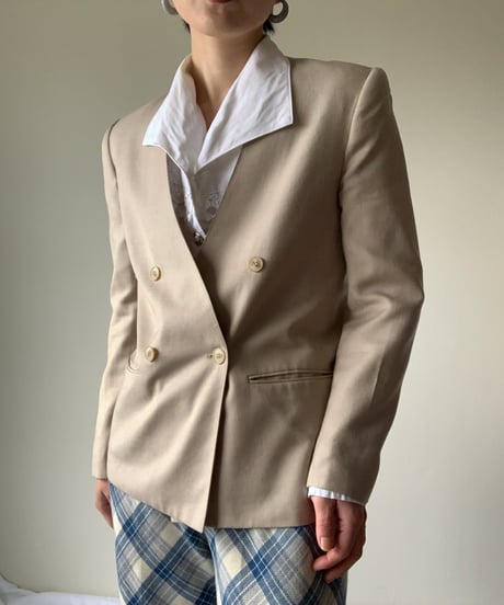 "80s" V-Neck Colorless Short Jacket