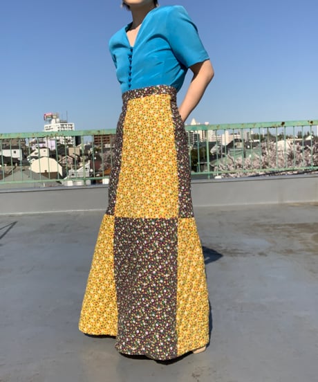 Quilting Flower Maxi Skirt