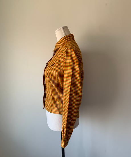 Plaid Pattern Secret Button Shirt