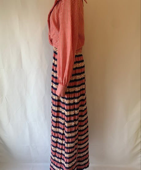 Gungam Check & Polka Dot Maxi Dress