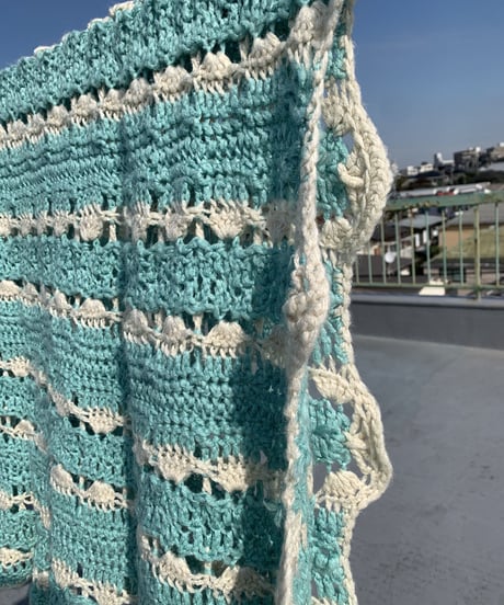 Knitting  Blanket -light blue-