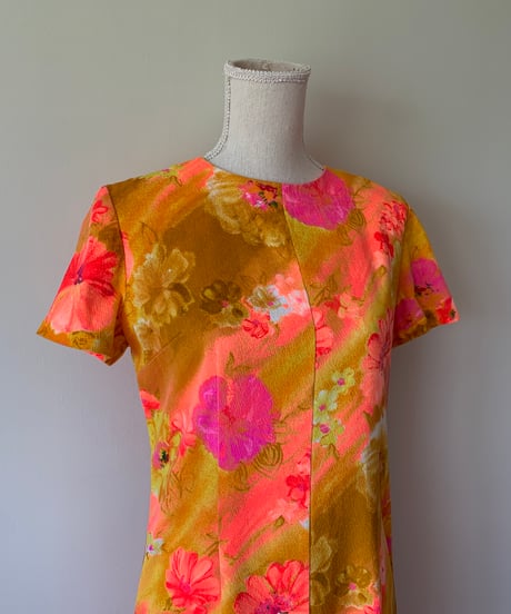 Oriental Flower Print Maxi Dress