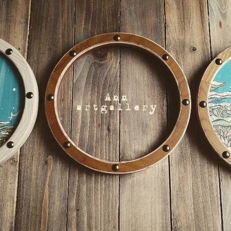 🆕CORAL PRINT ART/porthole風frame(BROWN)