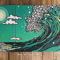 🆕canvas print🌼BLUE WAVE 3set