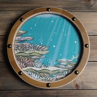 🆕CORAL PRINT ART/porthole風frame(BROWN)