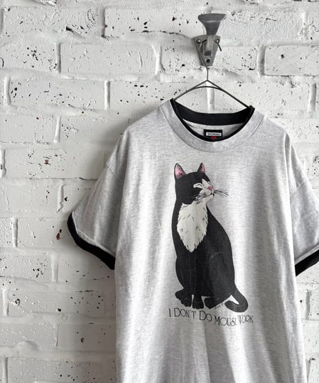 90's USA "Black&White" cat design T-shirt