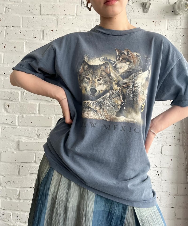 90's USA very beautiful wild wolf design T-shir 90's USA very beautiful wild wolf design T-shir