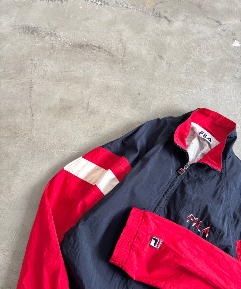 FILAフィラ ジップアップジャケット Lサイズ FILA（フィラ） L/古着 長袖 ハーフジップ ナイロン ジャケット メンズ