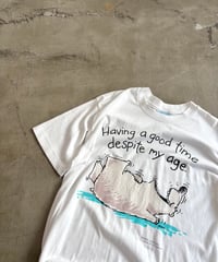 80's USA "Shoe Box" funny bear design T-shirt
