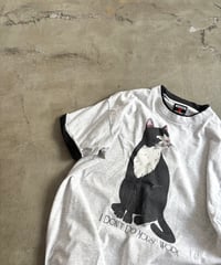 90's USA "Black&White" cat design T-shirt
