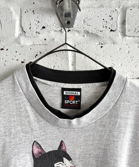 90's USA "Black&White" cat design T-shirt