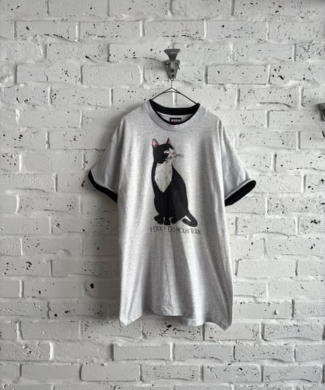 90's USA "Black&White" cat design T-shirt