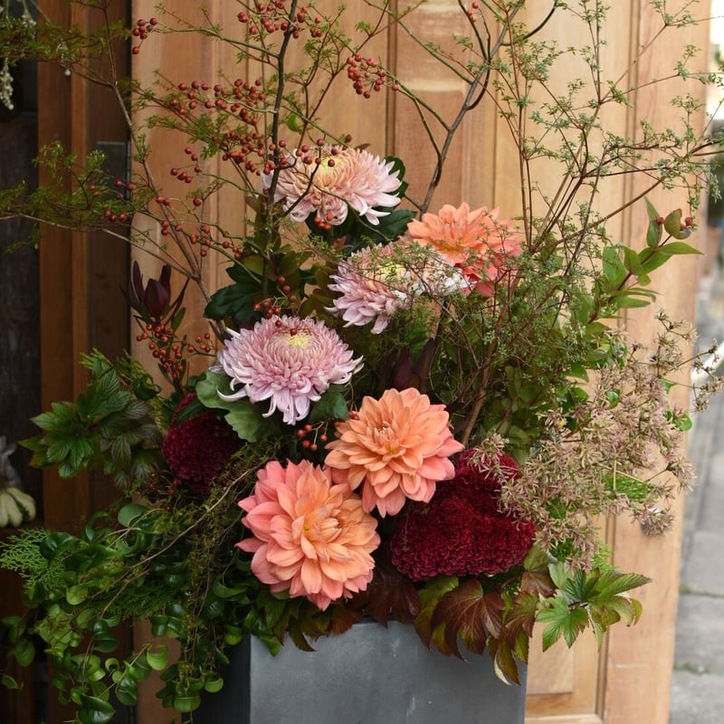 【ゆりの様ご依頼分（再依頼）】花台　フラワースタンド（ウォルナット色） ゆりの様ご依頼分（再依頼）】花台 フラワースタンド
