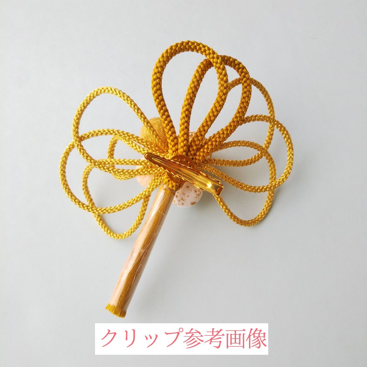 和玉と結びの髪飾り(深緑) | 工房ton