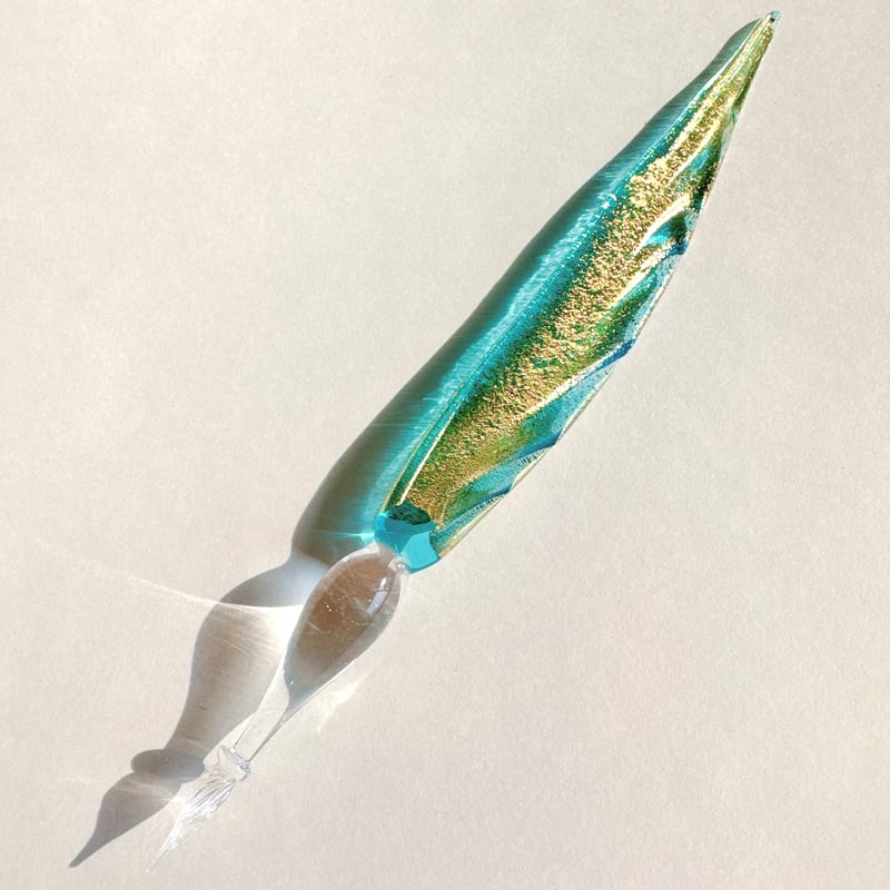 Gold Feather Glass Pen＜Version.2＞ 羽根ペン型 ムラーノガラス