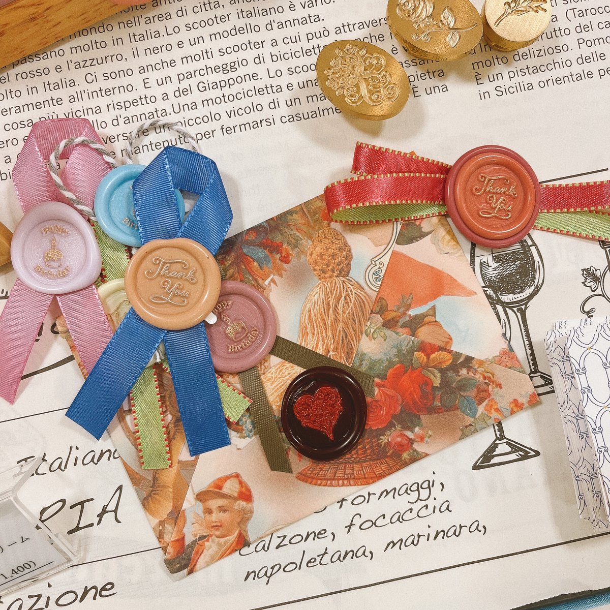 シーリングスタンプ ヘッド 【 Thank You 】 adessoオリジナル 交換用  