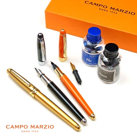 【ほぼ未使用】カンポマルツィオ OLD ELITE 万年筆 水性ボールペン 青紫 ほぼ未使用】カンポマルツィオ OLD ELITE 万年筆 水性ボールペン