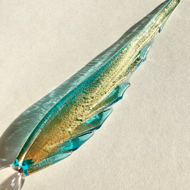 Gold Feather Glass Pen＜Version.2＞ 羽根ペン型 ムラーノガラス