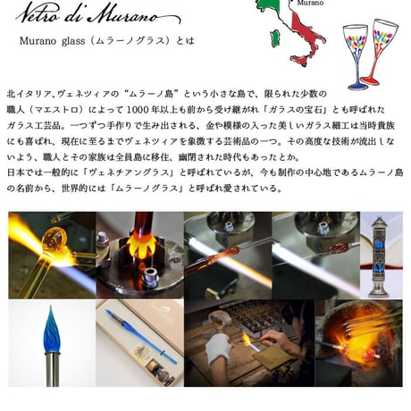 イタリア製 Bortoletti （ボルトレッティ） Murano Glass + Ink Set 32