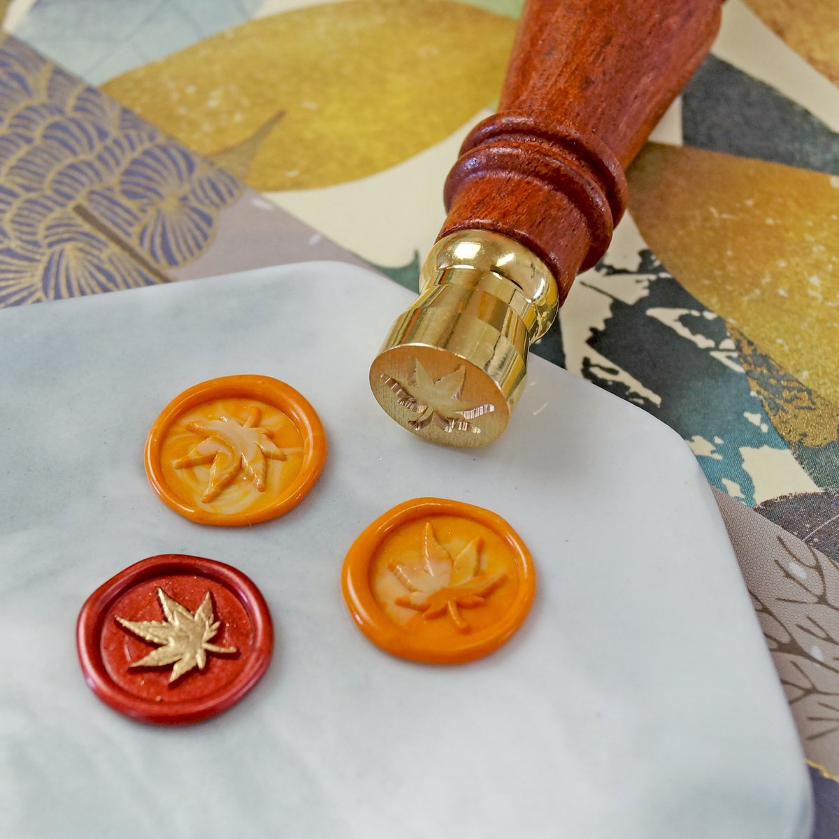 【新品】シーリングセット紅葉 シーリングスタンプヘッドmini（12mm）＜Momiji（もみじ）＞ adesso