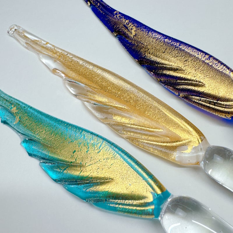 Gold Feather Glass Pen＜Version.2＞ 羽根ペン型 ムラーノガラス