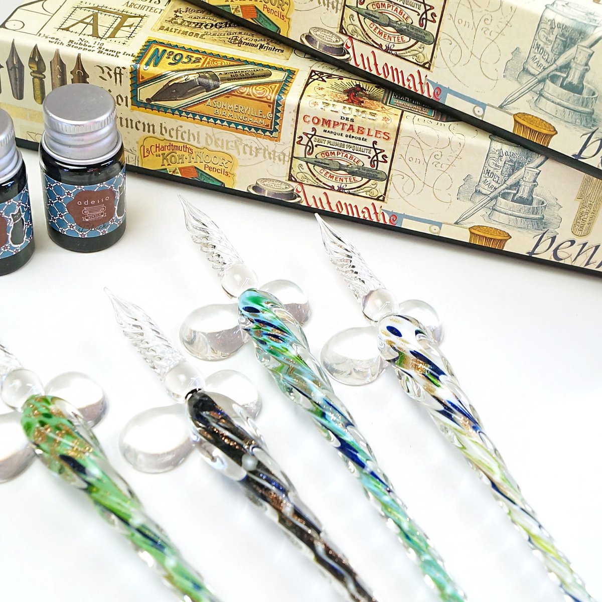 ガラス工房LUC　ガラスペン　ペールピンク　ペンレスト付き 文房具 『AZONXガラスペン ストロー ピンク AX-8514』 画材,ペン