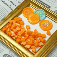 シーリングワックス ＜ Mandarin glitter（ラメ入り） ＞ マンダリングリッター オレンジ シーリングワックス 20g ハート型  シーリングスタンプ