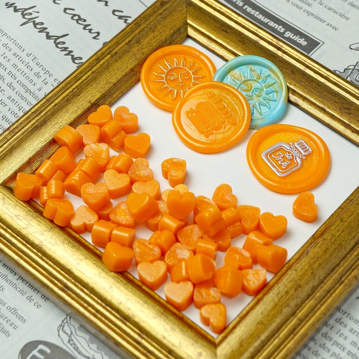【値下げ⠀】 ラメ グリッター 19袋 シーリングワックス ＜ Mandarin glitter（ラメ入り） ＞ マンダリン