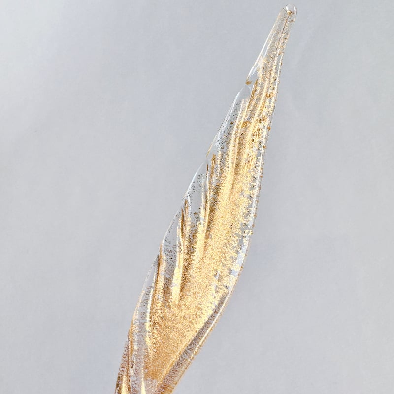 Gold Feather Glass Pen＜Version.2＞ 羽根ペン型 ムラーノガラス