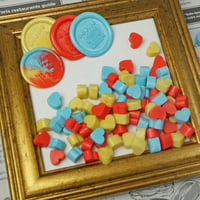 シーリングワックス ＜ Portofino mix ＞ ポルトフィーノミックス 黄色 朱色 水色 シーリングワックス 20g ハート型  シーリングスタンプ
