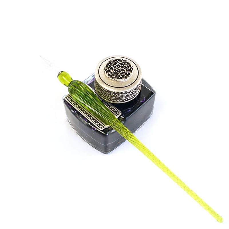 DALLAITI イタリア製 ペンレスト付きインクポット＜花＞ | adesso