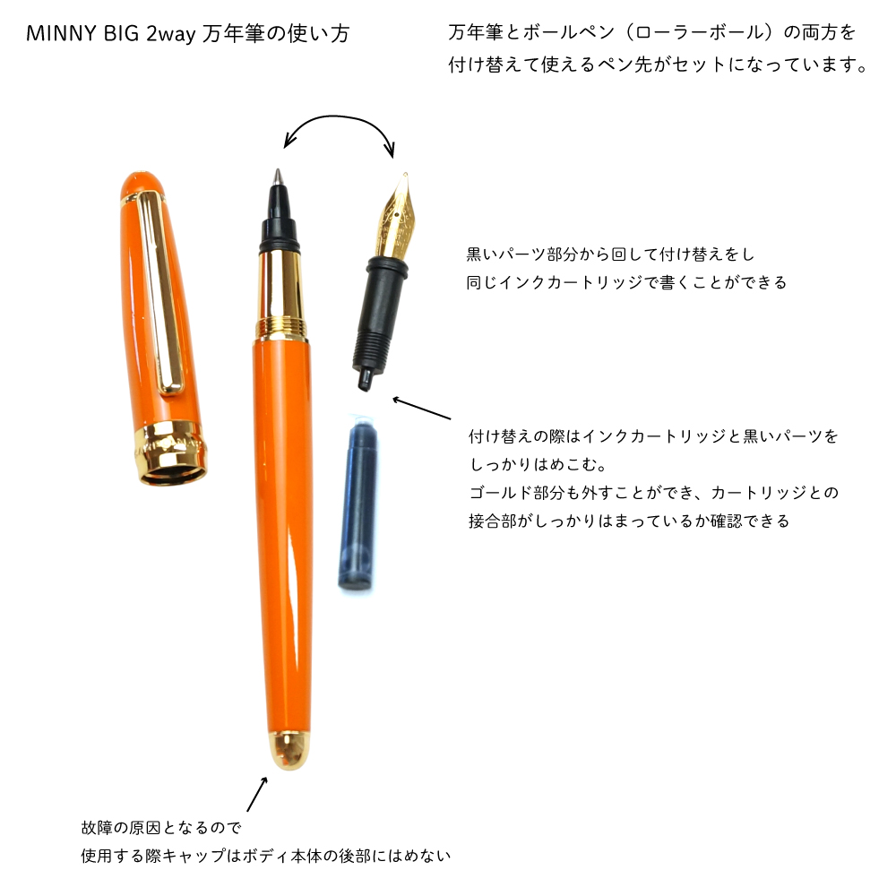 2way】CAMPO MARZIO MINNY BIG 万年筆 ボールペン 2wayペン イ