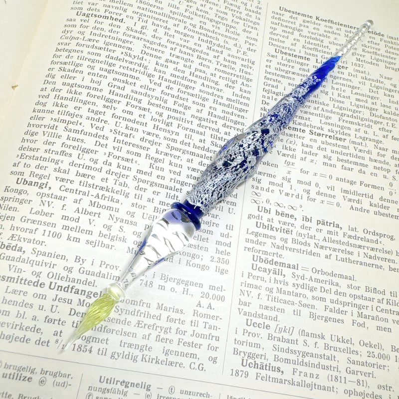 Gold Leaf Twist Glass Pen ムラーノガラスペン ヴェネチア Gold Leaf Twist Glass Pen ムラーノガラスペン ヴェネチア