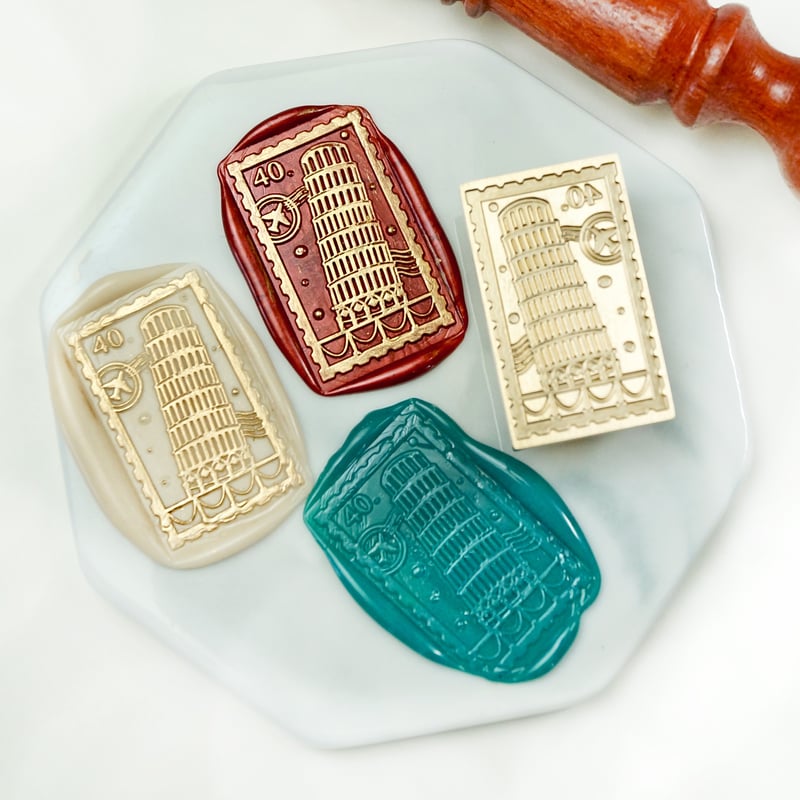 シーリングスタンプヘッド 【切手 - Pisa】adesso 替えスタンプ 変形