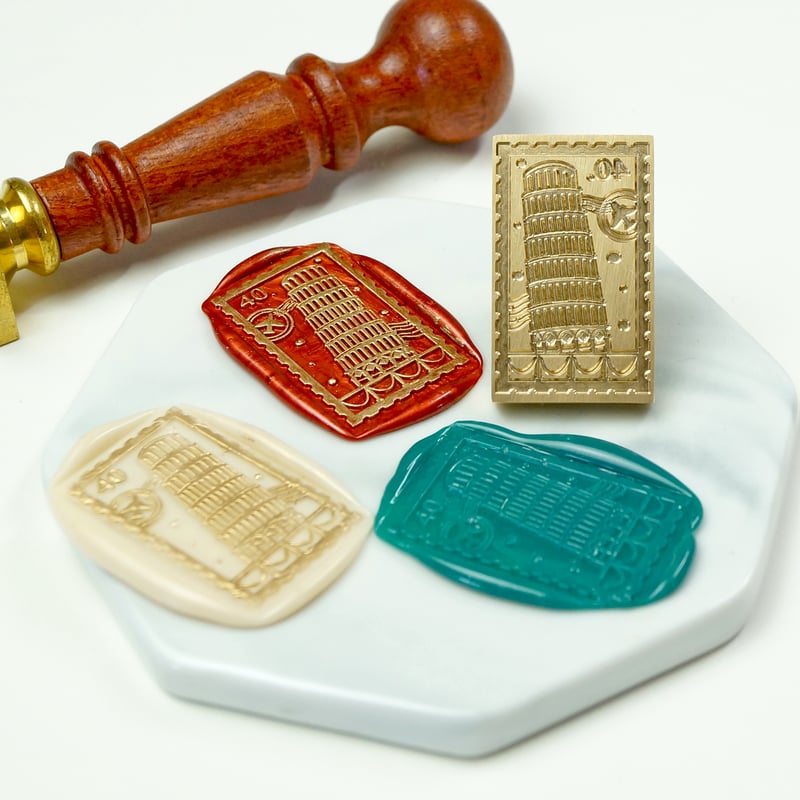 シーリングスタンプヘッド 【切手 - Pisa】adesso 替えスタンプ 変形