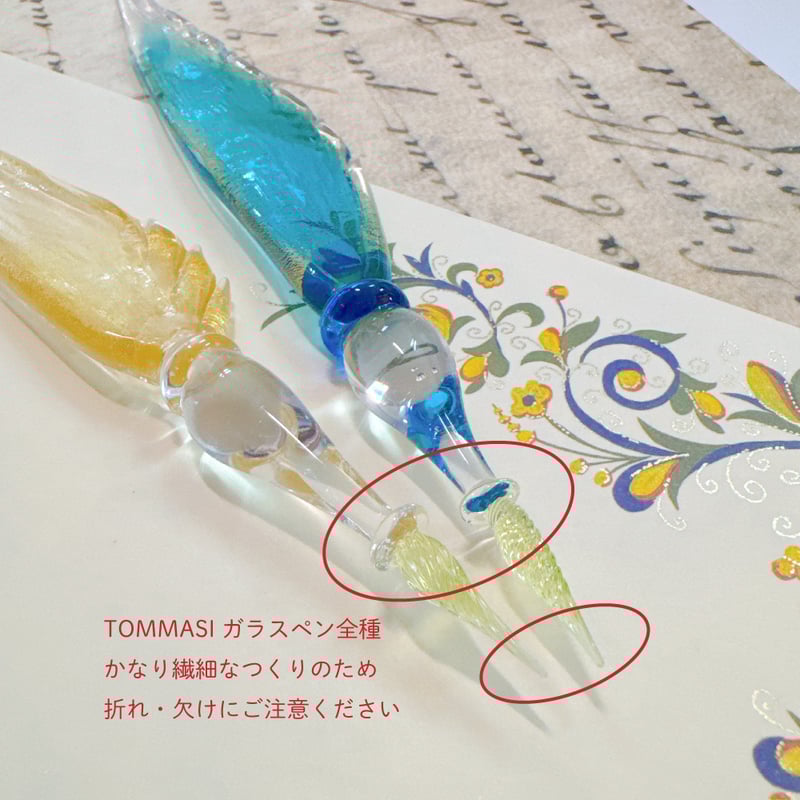 Gold Leaf Twist Glass Pen ムラーノガラスペン ヴェネチア Gold Leaf Twist Glass Pen ムラーノガラスペン ヴェネチア