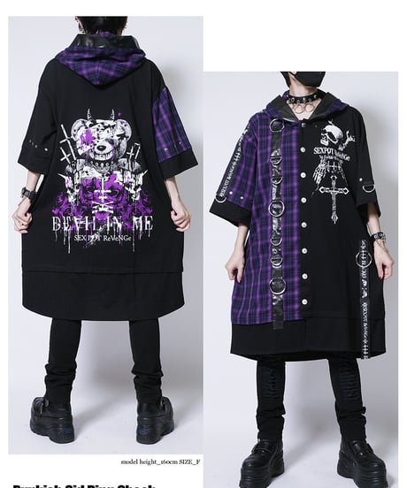 SEXPOT ReVenGe  sb08760  DEVIL IN ME PUNKISH SID RING CHECK LAYERED シャツ パーカ