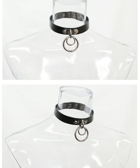 Deorart  BY1019 Ring design choker 2連 リング チョーカー パンク/シドリング/首輪