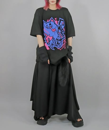 Deorart  DRTP011 オーバーサイズ・プリントTシャツ 【わるいこ】 [ネコラ NECOLA 悪魔][Deorart Record]