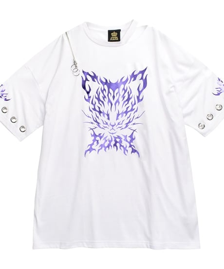LISTEN FLAVOR  2513509 キラキラネコ スリットBIGトップス