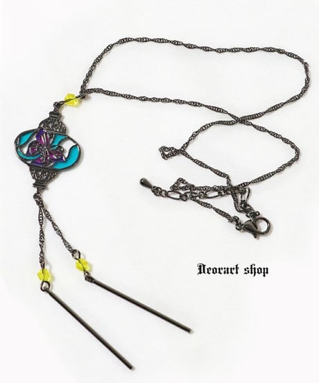 Deorart  BY1145 ステンドグラス・ペンダント ネックレス[ butterfly lamp ]