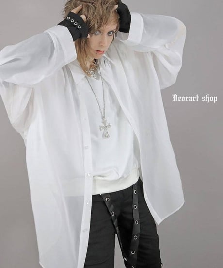 Deorart DRT2882 [ 透け感シアー ][２WAY] オーバーサイズ シャツ
