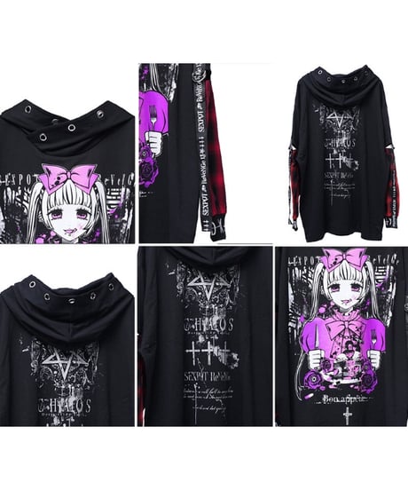 SEXPOT ReVenGe   sa681468 召し上がれ... DESIGN HOOD BONDAGE CHECK カットソー