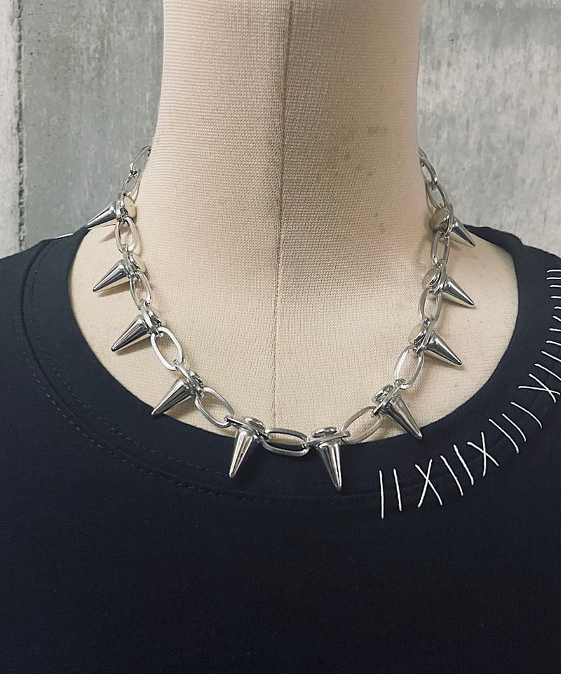 HELLCATPUNKS HCP-AC-0370 スパイクスタッズネックレス | TyCH