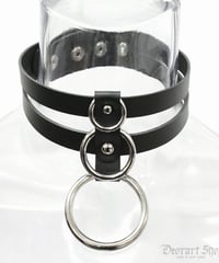 Deorart  BY2092 Double belt ring choker ダブルベルト コルセット チョーカー/首輪/パンク/ゴシック